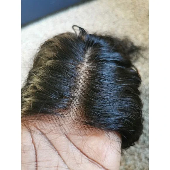 New 16 Ashimary Human Hair Invisi-Strap Water Wave 360 Lace Frontal Wig 1B